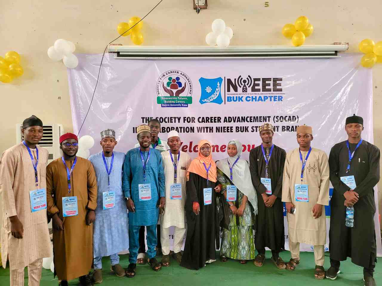 Nigerian university students and graduates collaborating on campus
